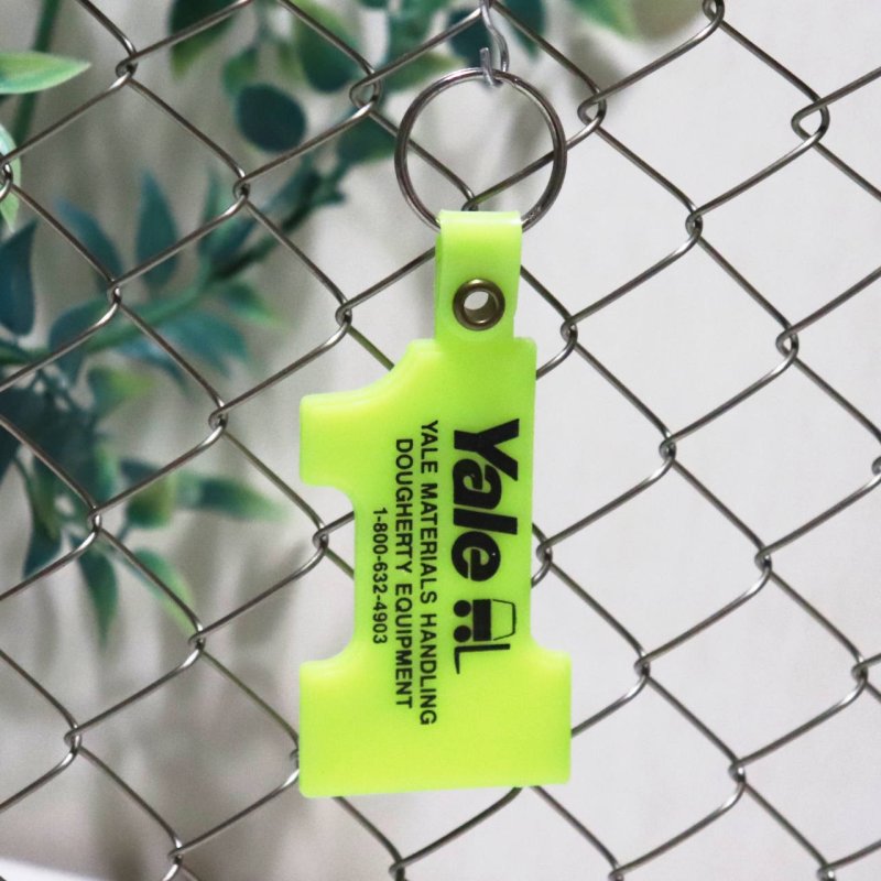 【黄】アメリカン雑貨USEDアドバタイジングキーホルダーNUMBER 1・Yale|USA米国ヴィンテージノベルティキーチェーン