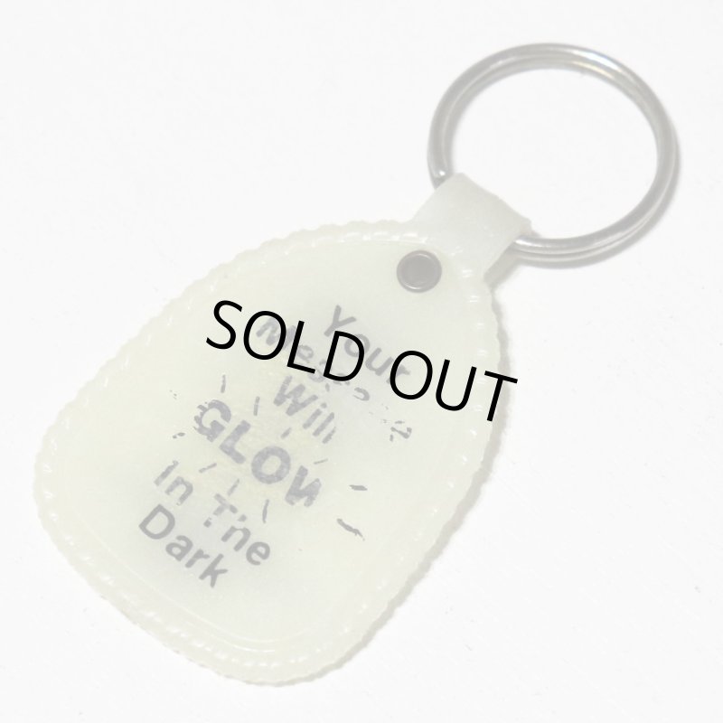 【蓄光・白】アメリカン雑貨USEDアドバタイジングキーホルダーNATIONAL PEN｜USA米国ヴィンテージノベルティキーチェーン