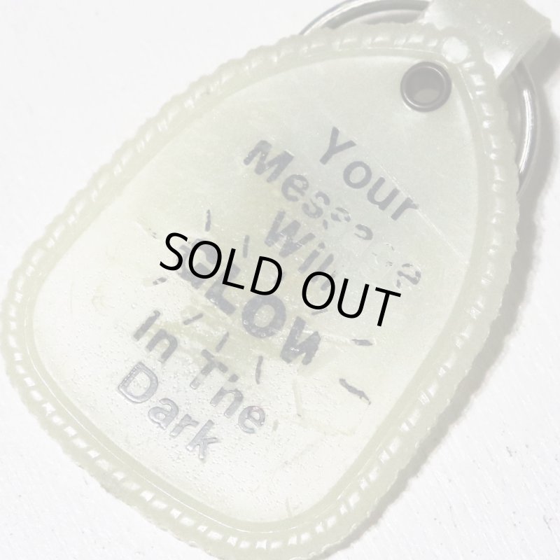 【蓄光・白】アメリカン雑貨USEDアドバタイジングキーホルダーNATIONAL PEN｜USA米国ヴィンテージノベルティキーチェーン