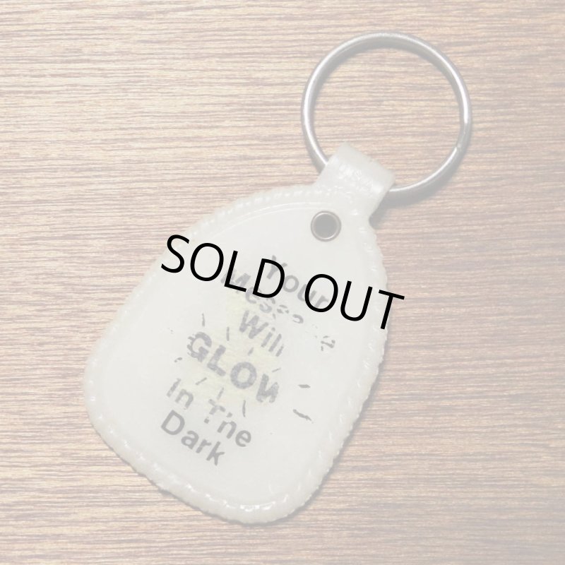 【蓄光・白】アメリカン雑貨USEDアドバタイジングキーホルダーNATIONAL PEN｜USA米国ヴィンテージノベルティキーチェーン