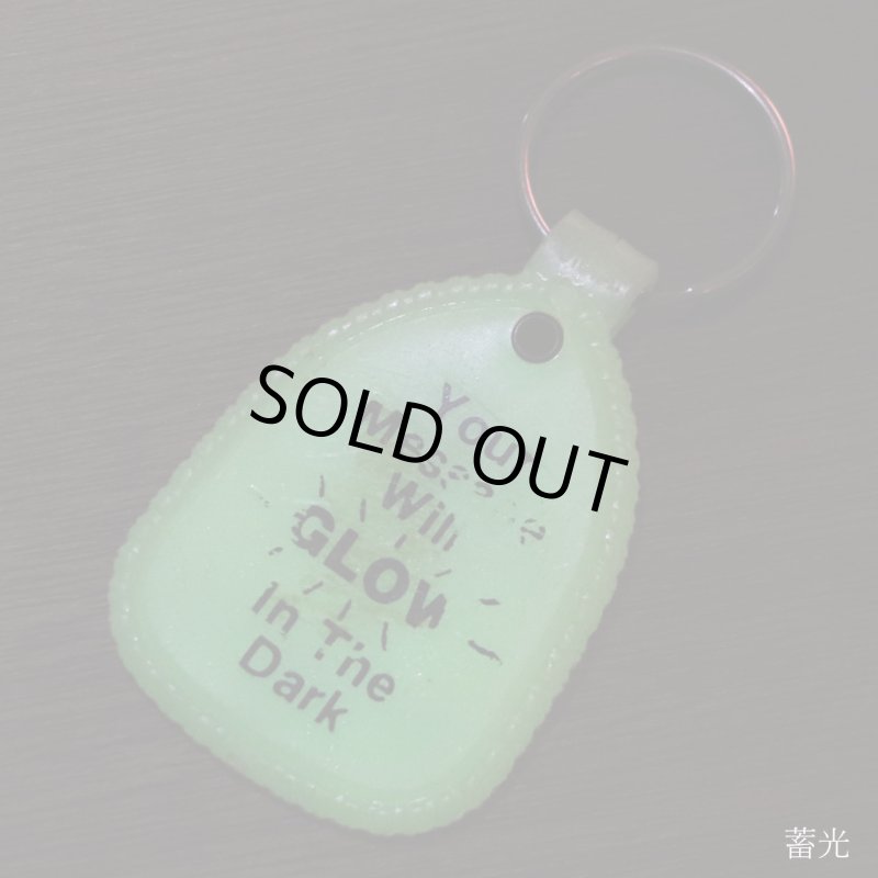 【蓄光・白】アメリカン雑貨USEDアドバタイジングキーホルダーNATIONAL PEN｜USA米国ヴィンテージノベルティキーチェーン