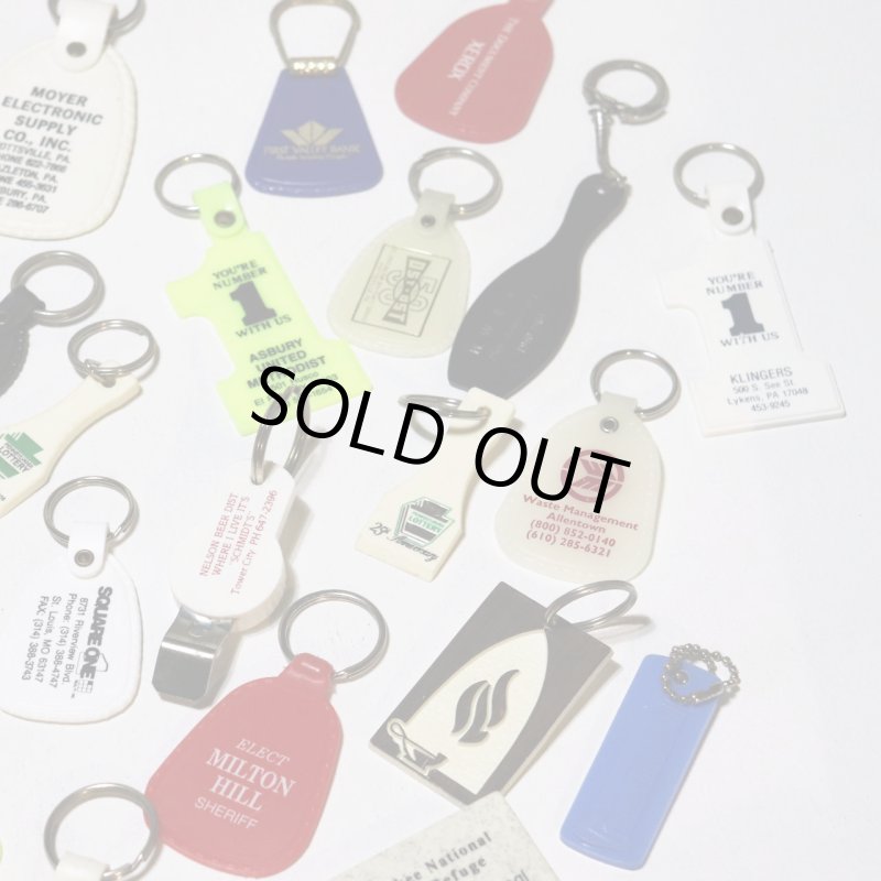 【蓄光・白】アメリカン雑貨USEDアドバタイジングキーホルダーWaste Management Allentown｜USA米国ヴィンテージノベルティキーチェーン