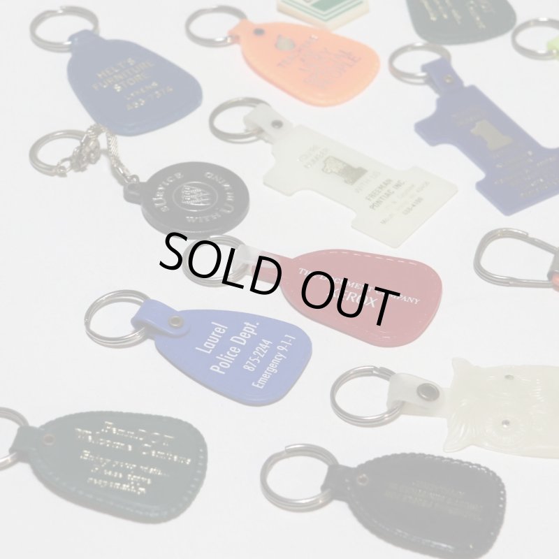 【青】アメリカン雑貨USEDアドバタイジングキーホルダーLaurel Police Dept.警察署｜USA米国ヴィンテージノベルティキーチェーン