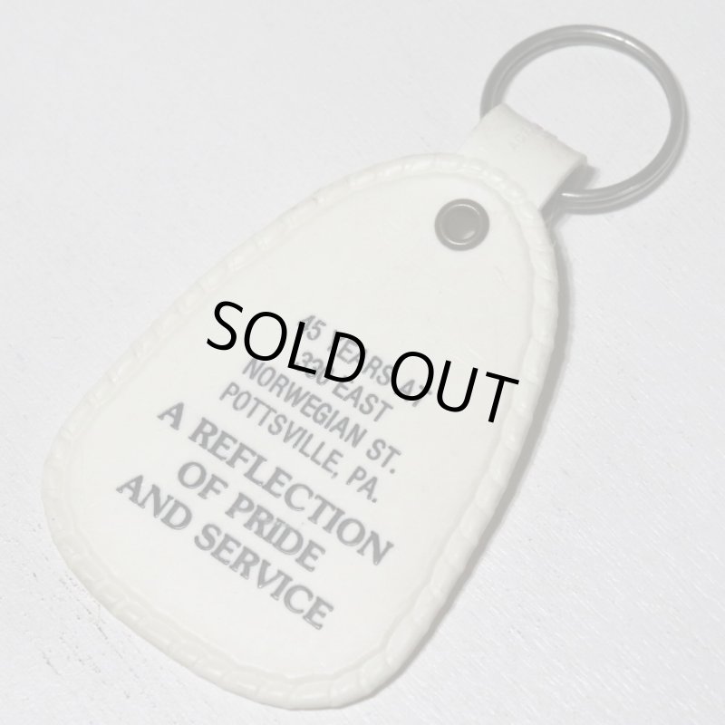 【白・特大】アメリカン雑貨USEDアドバタイジングキーホルダーMOYER ELECTRONIC SUPPLY CO.,INC.｜USA米国ヴィンテージノベルティキーチェーン