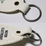 【白・特大】アメリカン雑貨USEDアドバタイジングキーホルダーMOYER ELECTRONIC SUPPLY CO.,INC.｜USA米国ヴィンテージノベルティキーチェーン