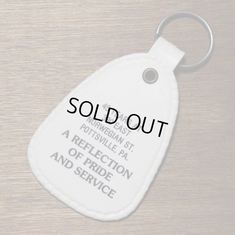 【白・特大】アメリカン雑貨USEDアドバタイジングキーホルダーMOYER ELECTRONIC SUPPLY CO.,INC.｜USA米国ヴィンテージノベルティキーチェーン