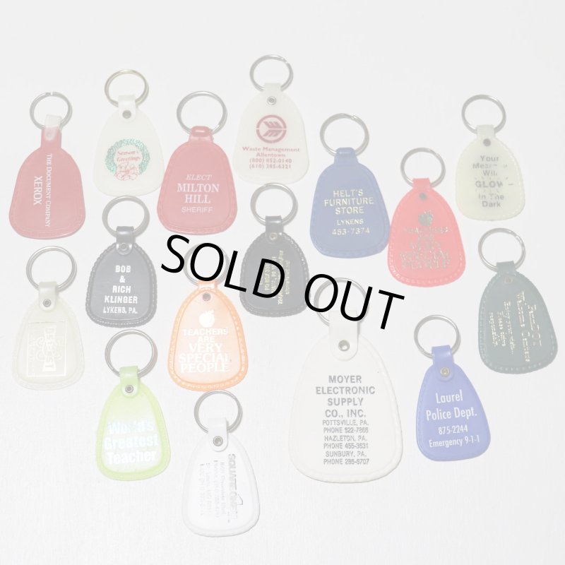 【白・特大】アメリカン雑貨USEDアドバタイジングキーホルダーMOYER ELECTRONIC SUPPLY CO.,INC.｜USA米国ヴィンテージノベルティキーチェーン