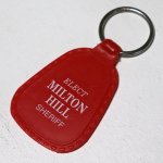 【赤】アメリカン雑貨USEDアドバタイジングキーホルダーELECT MILTON HILL SHERIFF｜USA米国ヴィンテージノベルティキーチェーン