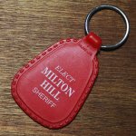 【赤】アメリカン雑貨USEDアドバタイジングキーホルダーELECT MILTON HILL SHERIFF｜USA米国ヴィンテージノベルティキーチェーン