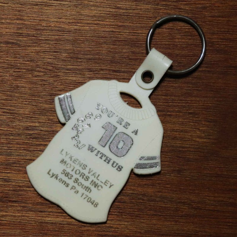 【白】アメリカン雑貨USEDアドバタイジングキーホルダーYou're A 10 With US｜USA米国ヴィンテージノベルティキーチェーン