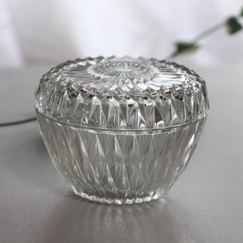 未使用オールドデュラレックスガラスキャニスターキャンディポット小物入れ｜DURALEX Chambord