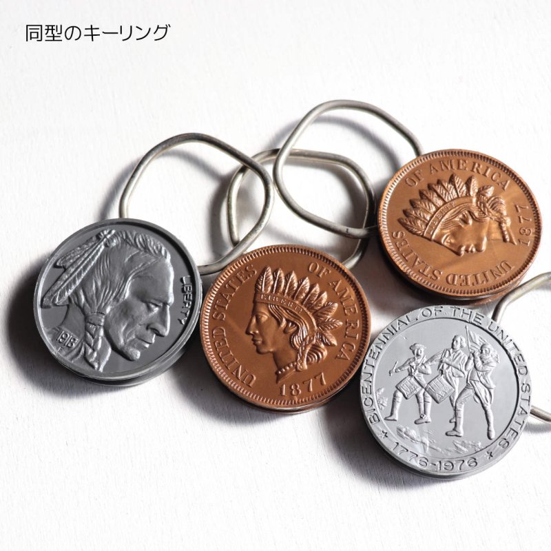 アメリカン雑貨｜USAヴィンテージキーホルダー・インディアンヘッド硬貨・銀行ノベルティRARE COIN SHOWRINGS