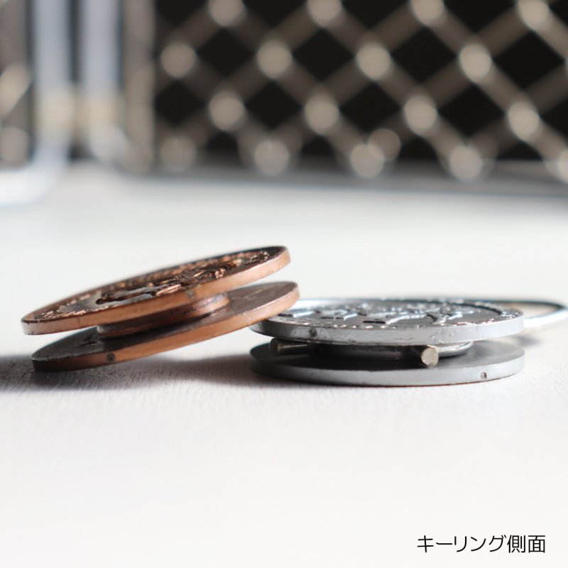 アメリカン雑貨|USAヴィンテージキーホルダー・バッファローニッケル5セント硬貨・銀行ノベルティRARE COIN SHOWRINGS