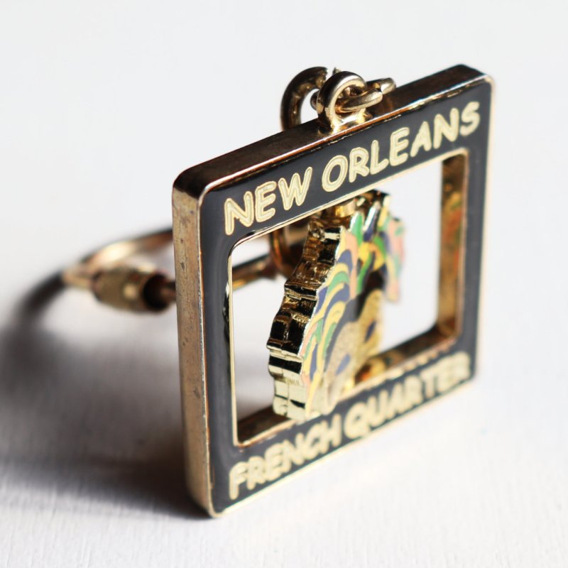 アメリカン雑貨|USAヴィンテージNEW ORLEANSキーホルダー・ニューオリンズ・フレンチクオーター・観光お土産スーベニア