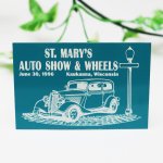 USAヴィンテージクラシックカーショーダッシュボードプラークST.MARY'S AUTO SHOW & WHEELS青緑|アメリカン看板