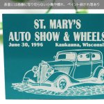 USAヴィンテージクラシックカーショーダッシュボードプラークST.MARY'S AUTO SHOW & WHEELS青緑|アメリカン看板