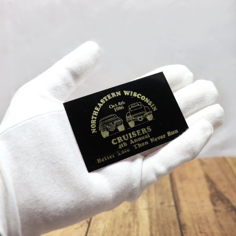 USAヴィンテージクラシックカーショーダッシュボードプラークNORTHEASTERN WISCONSIN 1986｜アメリカン看板