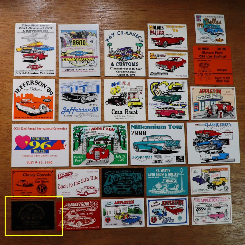 USAヴィンテージクラシックカーショーダッシュボードプラークNORTHEASTERN WISCONSIN 1986｜アメリカン看板