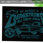 USAヴィンテージクラシックカーショーダッシュボードプラークBERGSTROM ALL CHEVY SHOW '90黒|アメリカン看板