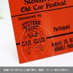 USAヴィンテージクラシックカーショーダッシュボードプラークStevens Point Old Car Festival 1978橙｜アメリカン看板