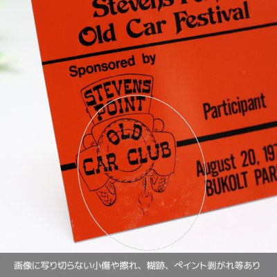 画像3: USAヴィンテージクラシックカーショーダッシュボードプラークStevens Point Old Car Festival 1978橙｜アメリカン看板