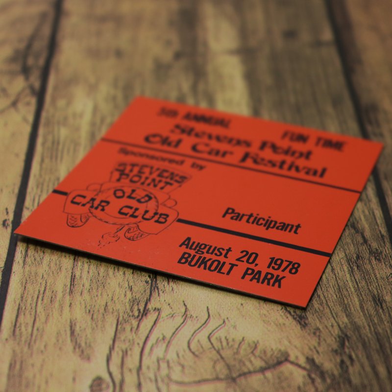 USAヴィンテージクラシックカーショーダッシュボードプラークStevens Point Old Car Festival 1978橙｜アメリカン看板