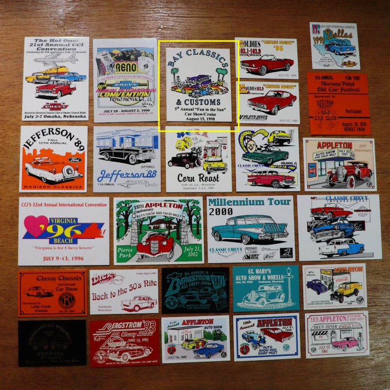 USAヴィンテージクラシックカーショーダッシュボードプラークBAY CLASSICS & CUSTOMS 1998|アメリカン看板