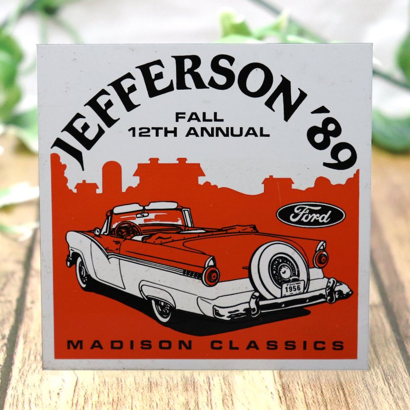 USAヴィンテージクラシックカーショーダッシュボードプラークJEFFERSON'89 FORD｜アメリカン看板