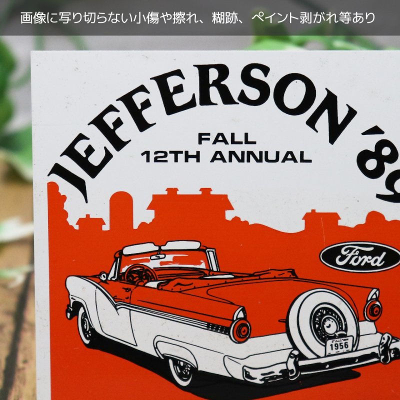 USAヴィンテージクラシックカーショーダッシュボードプラークJEFFERSON'89 FORD｜アメリカン看板