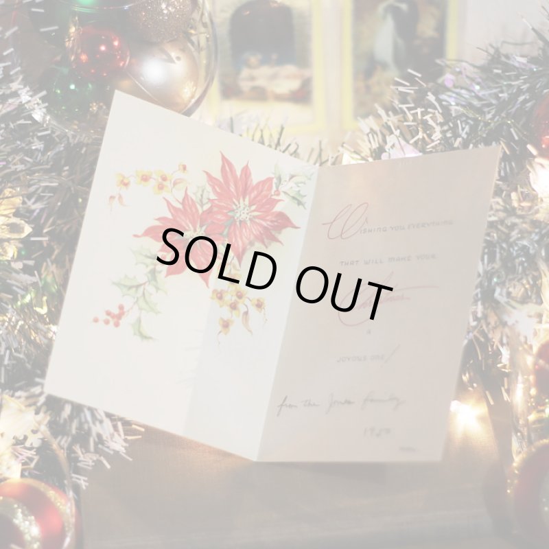 画像6: USAヴィンテージ1950年紙ものクリスマスカード｜聖母子聖母マリアポインセチア・アンティークポストカード (6)