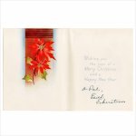 画像3: USAヴィンテージ1950年代紙ものクリスマスカード｜ポインセチア・もみの木・窓辺cheerioアンティークカード (3)