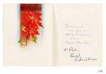 画像6: USAヴィンテージ1950年代紙ものクリスマスカード｜ポインセチア・もみの木・窓辺cheerioアンティークカード (6)