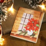 画像8: USAヴィンテージ1950年代紙ものクリスマスカード｜ポインセチア・もみの木・窓辺cheerioアンティークカード (8)