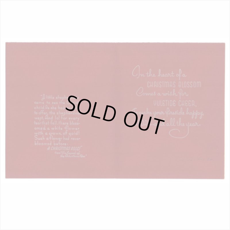 画像3: USAヴィンテージ1950年紙ものクリスマスカード｜クリスマスローズとヒイラギのアンティークカード (3)