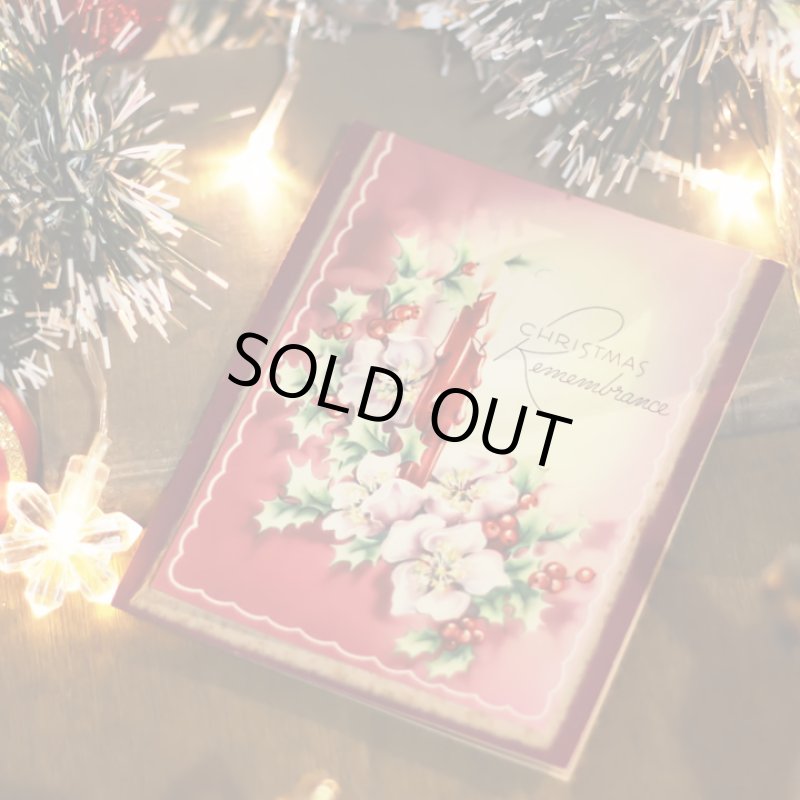 画像8: USAヴィンテージ1950年紙ものクリスマスカード｜クリスマスローズとヒイラギのアンティークカード (8)