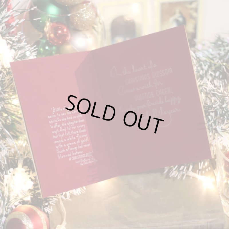 画像9: USAヴィンテージ1950年紙ものクリスマスカード｜クリスマスローズとヒイラギのアンティークカード (9)