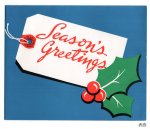 画像4: USAヴィンテージ1950年代紙ものクリスマスカード｜Dennisonタグ荷札・柊ひいらぎのアンティークカード (4)