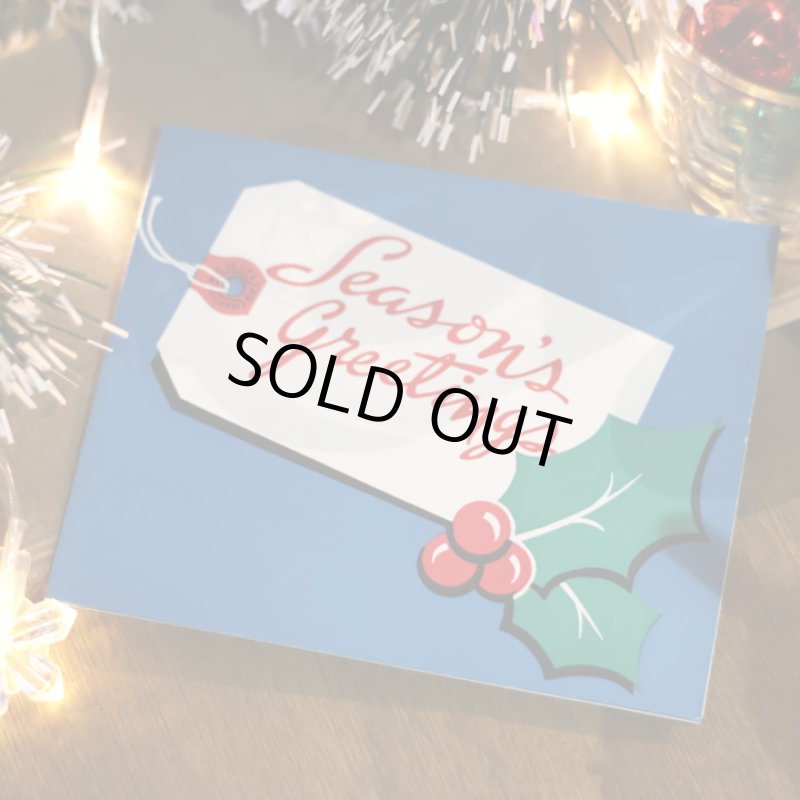 画像8: USAヴィンテージ1950年代紙ものクリスマスカード｜Dennisonタグ荷札・柊ひいらぎのアンティークカード (8)