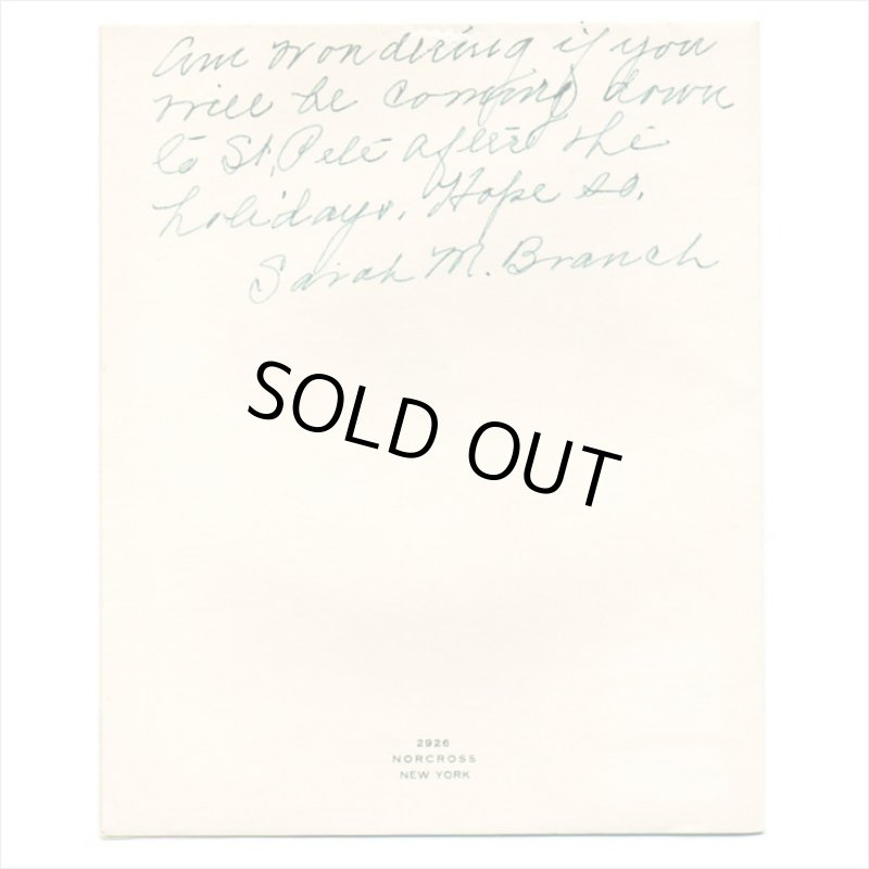 画像2: USAヴィンテージ1950年代クリスマスカードもみの木のリースとジングルベル｜アンティーク紙もの (2)