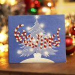 画像7: USAヴィンテージ1950年代紙ものクリスマスカード｜キャンディケインとクリスマスツリーのアンティークカード (7)