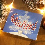 画像8: USAヴィンテージ1950年代紙ものクリスマスカード｜キャンディケインとクリスマスツリーのアンティークカード (8)
