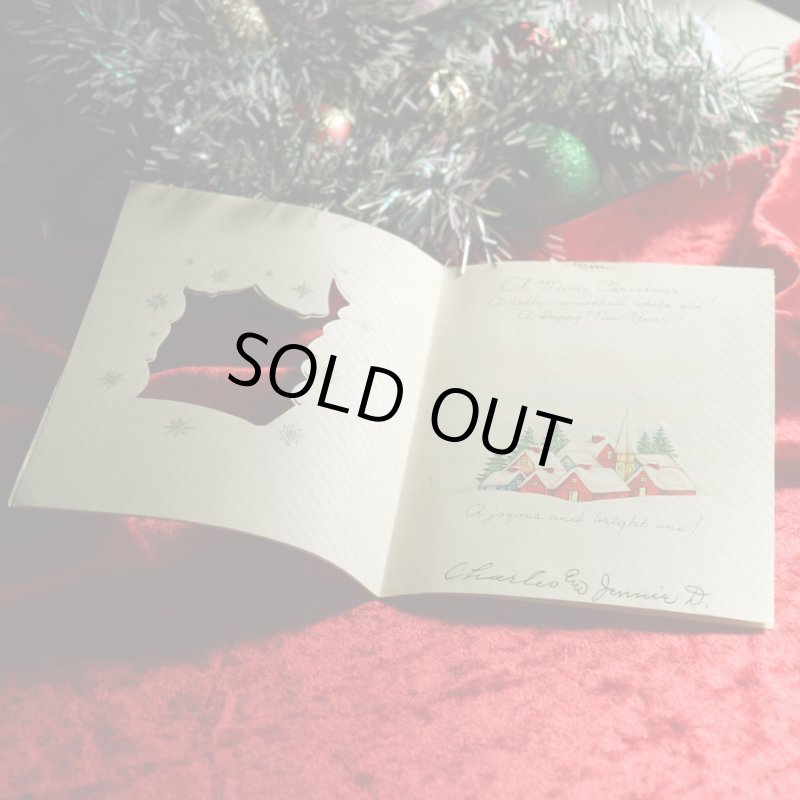 アンティーククリスマスカード｜ヴィンテージ1940年代冬景色・ジングルベル