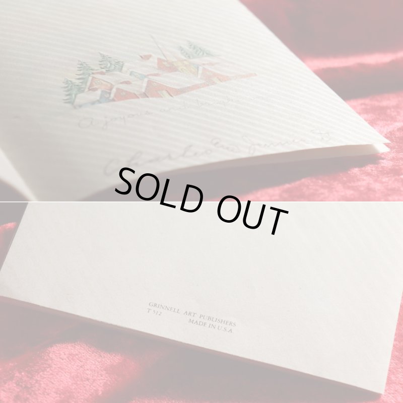 アンティーククリスマスカード｜ヴィンテージ1940年代冬景色・ジングルベル