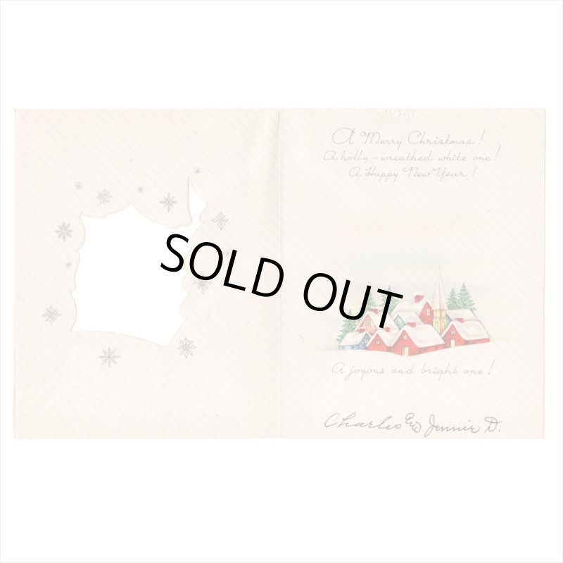 アンティーククリスマスカード｜ヴィンテージ1940年代冬景色・ジングルベル