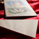 アンティーククリスマスカード｜USAヴィンテージ1940年代星条旗と雪景色