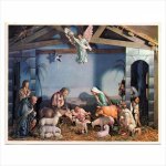 アンティーククリスマスカード｜キリスト誕生の馬小屋プレゼビオUSAヴィンテージ1960年代