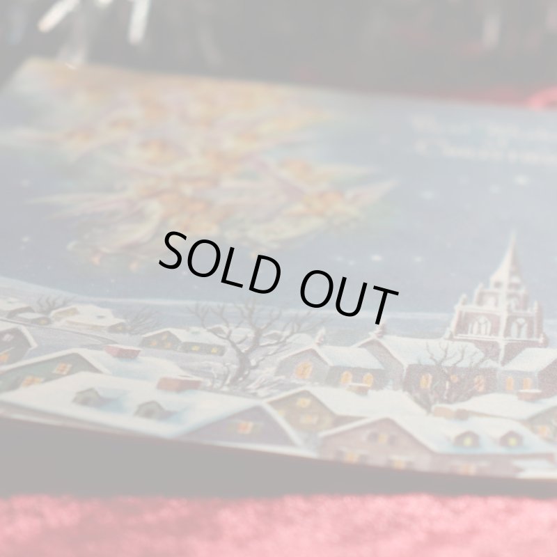 アンティーククリスマスカード|歌を歌う天使達・聖母像アンティークカード