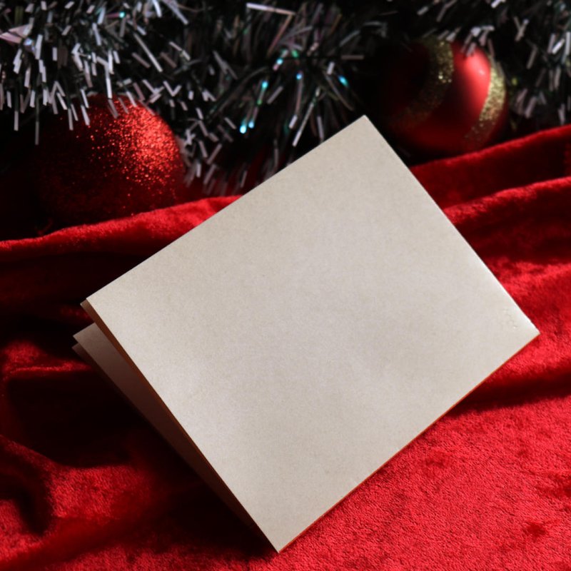 アンティーククリスマスカード紙もの|暖炉に飾り付けをする貴婦人ヴィンテージ1940年代