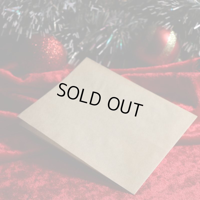 アンティーククリスマスカード紙もの｜クリスマスの準備をする男女1940年代ヴィンテージカード