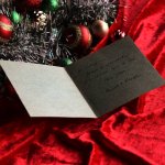 アンティーククリスマスカード紙もの｜トランペットを吹くスノーマン雪だるま1940年代ヴィンテージカード